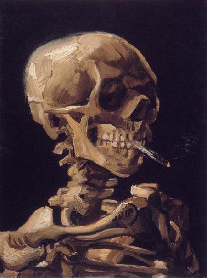 Vincent Van Gogh Skull of a Skeleton with Burning Cigarette China oil painting art